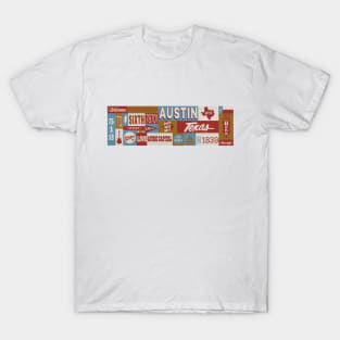 Celebrate a piece of the Austin, Texas landmark 6th street mural, "Music capital!" T-Shirt